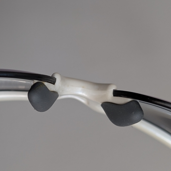 Oakley | RPM Squared Sunglasses, White Half Rim Frame, Purple Lenses - Picture 13 of 14